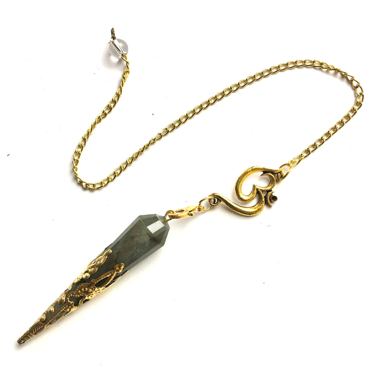 Labradorite Gold OM "Moon Energy" Pendulum | Divination Tool