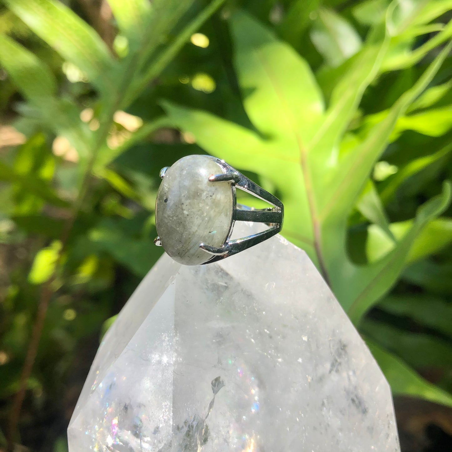 Labradorite Gemstone Adjustable Ring