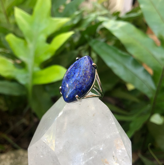 Lapis Lazuli Marquis Gemstone Adjustable Ring