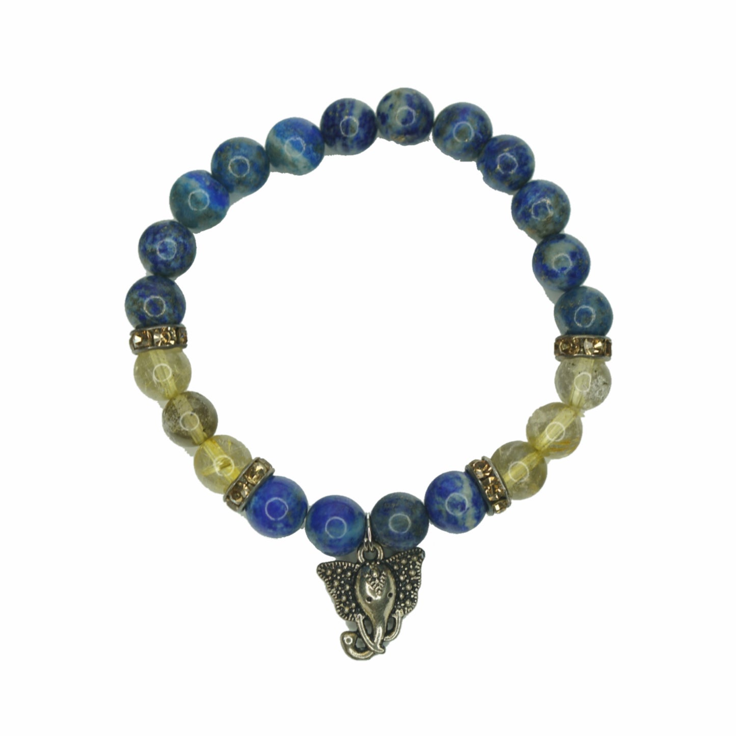 "Third Eye" Bracelet - Lapis Lazuli & Rutilated Quartz