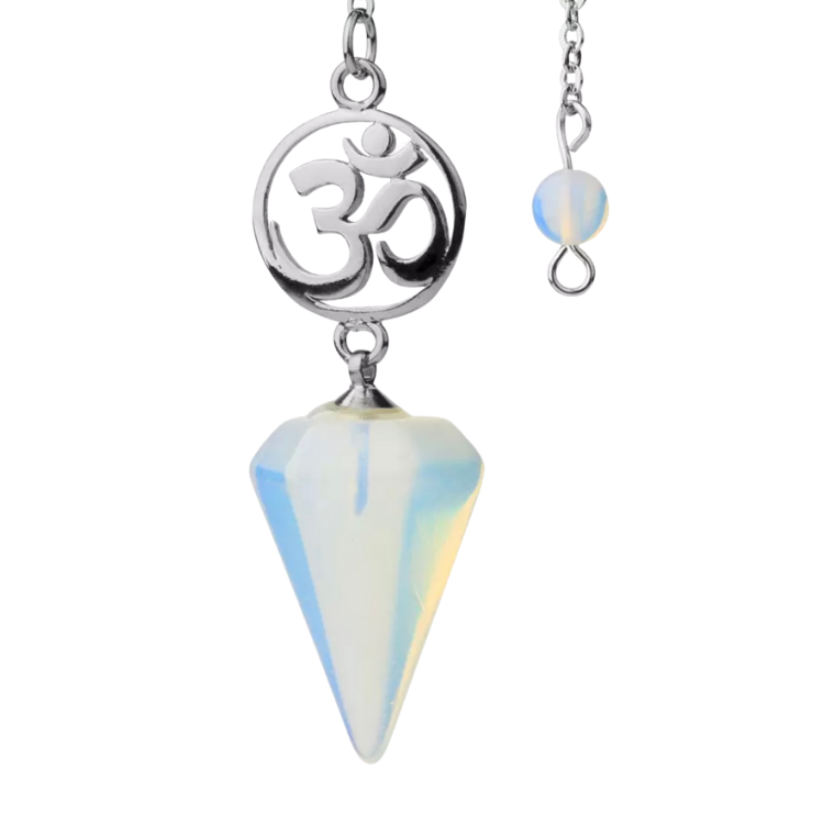 Opalite Silver OM Pendulum - "Balancing Energy & Spirit Communication"