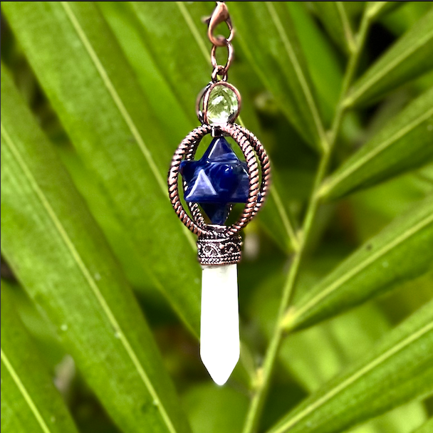 Sodalite Merkaba Copper Pendulum - "Psychic Awareness & Synchronicity"