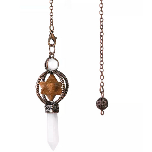 Brown Sandstone Merkaba Copper Pendulum