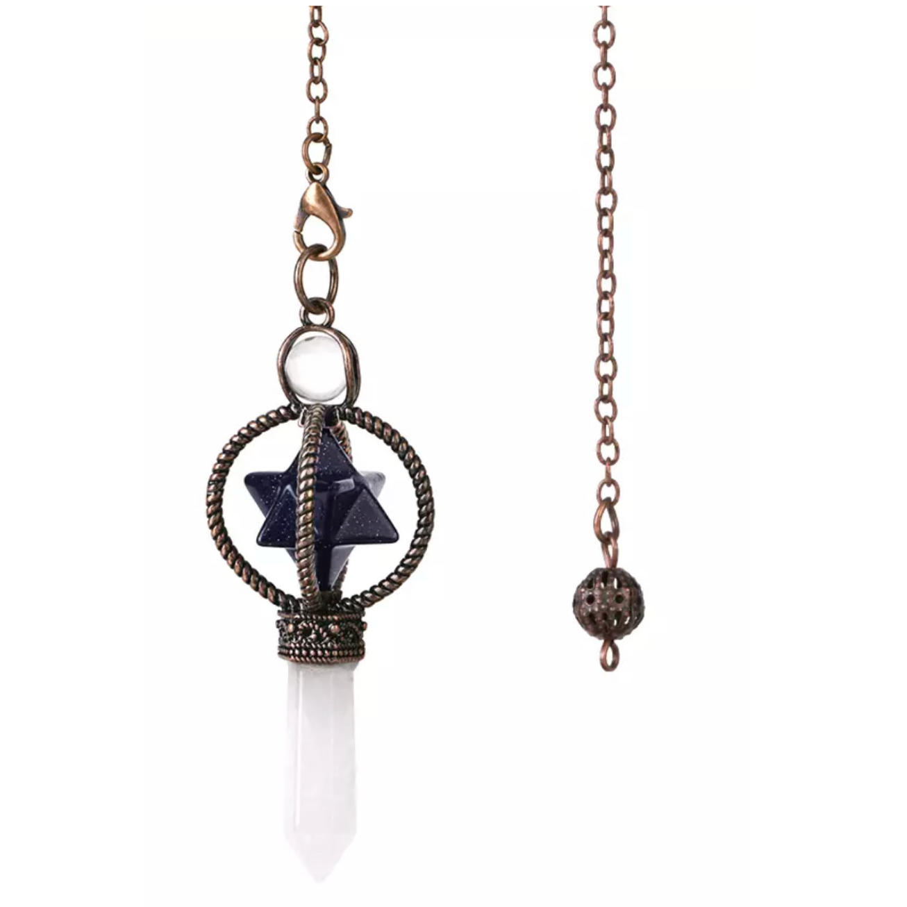 Blue Sandstone Merkaba Copper Pendulum
