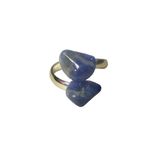Sodalite Silver Plated Adjustable Wrap Ring