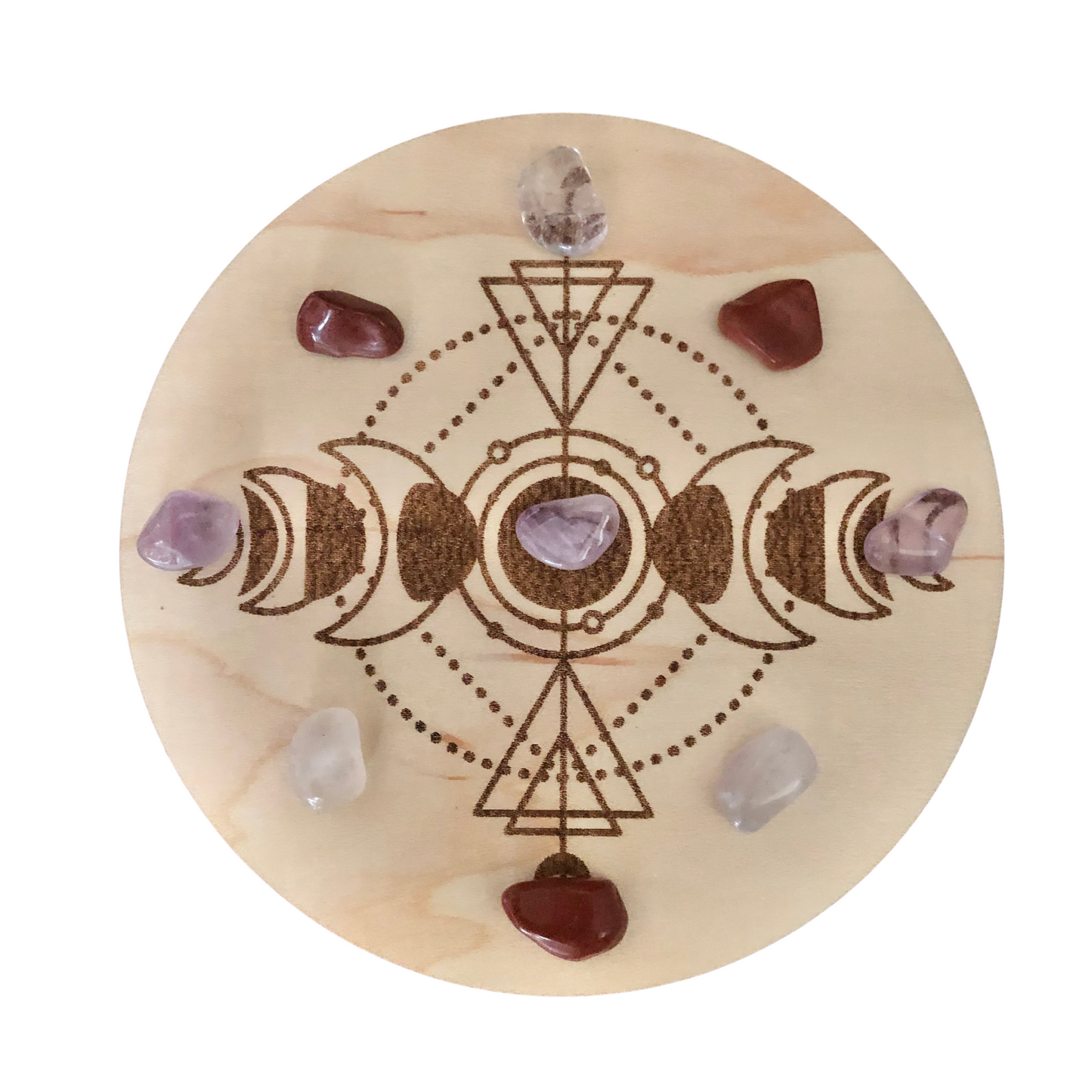 Mind, Body, Spirit 5" Crystal Grid Set w/ Gemstones